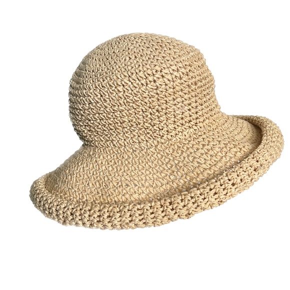 Scala Pronto Hat Wide Brim Sun Beach One Size Crochet Straw - Picture 2 of 7